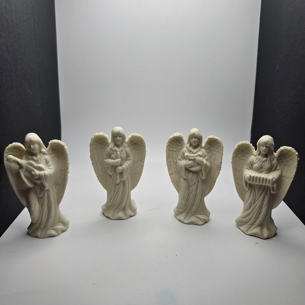 Vintage Angel Figurines Set of 4 Musical Angels – Made in China Christmas Decor